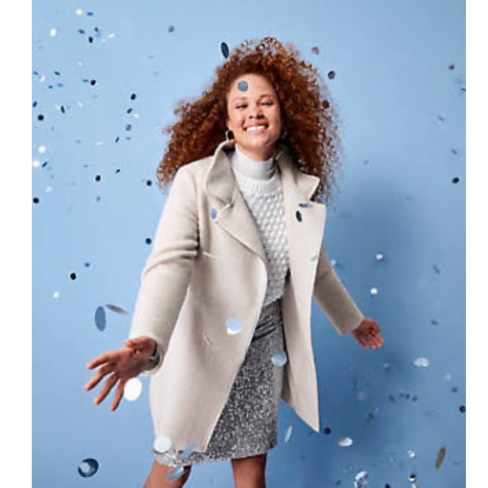 ***BRAND NEW Loft Herringbone Moto Coat***